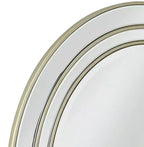 Miroir mural rond biseauté avec cadre champagne mat, 31,75 pouces