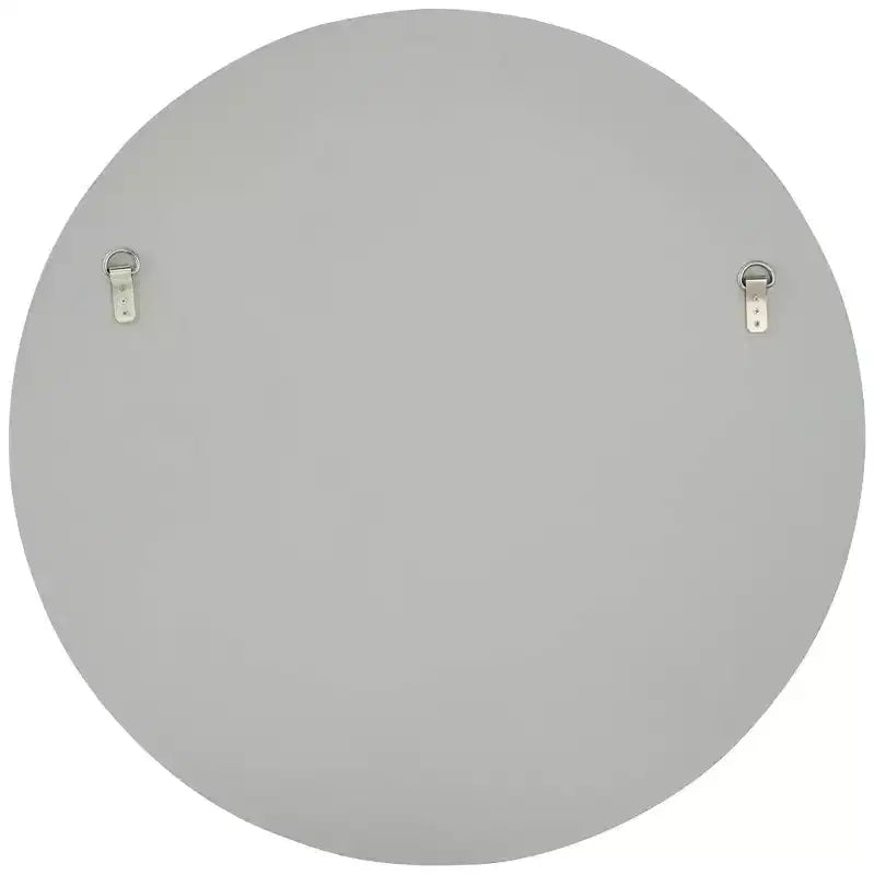Round Beveled Wall Mirror with Matte Champagne Frame, 31.75 Inch