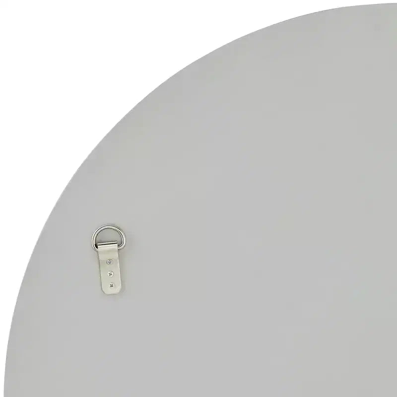 Round Beveled Wall Mirror with Matte Champagne Frame, 31.75 Inch