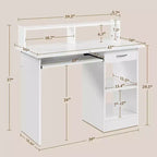 Bureau d'ordinateur en bois avec tiroirs de rangement pour bureau à domicile