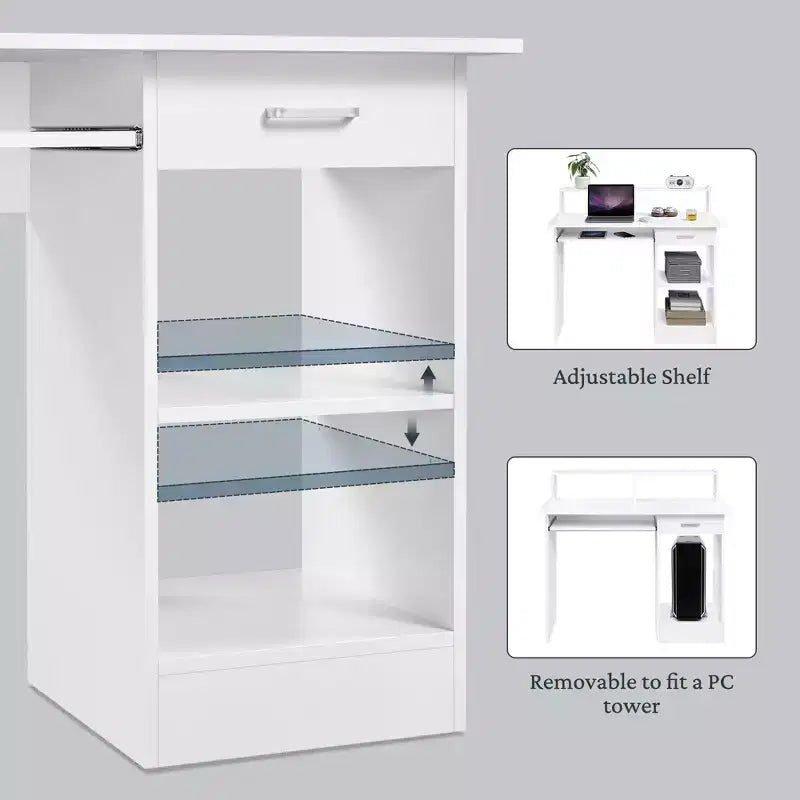 Home Office Wood Computer Desk with Storage Drawers