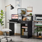 Bureau d'ordinateur en bois avec tiroirs de rangement pour bureau à domicile