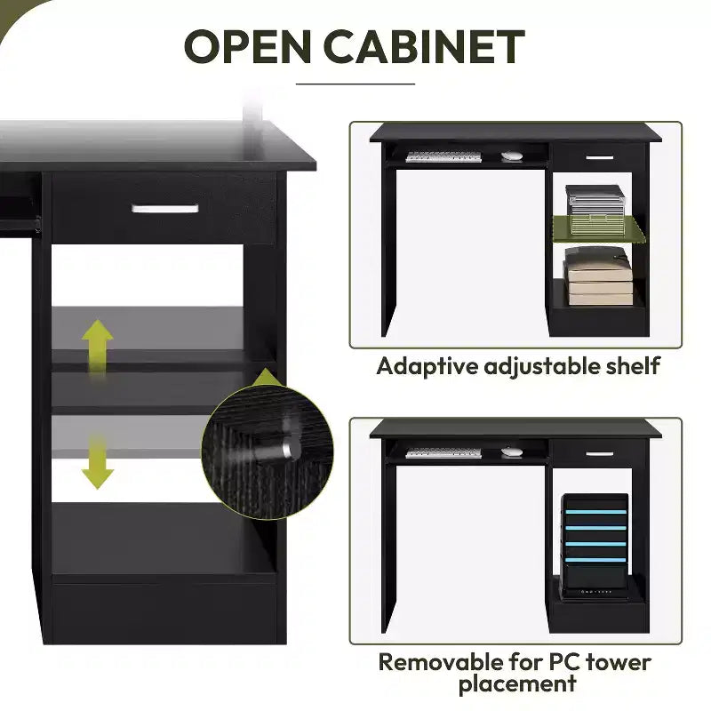 Home Office Wood Computer Desk with Storage Drawers