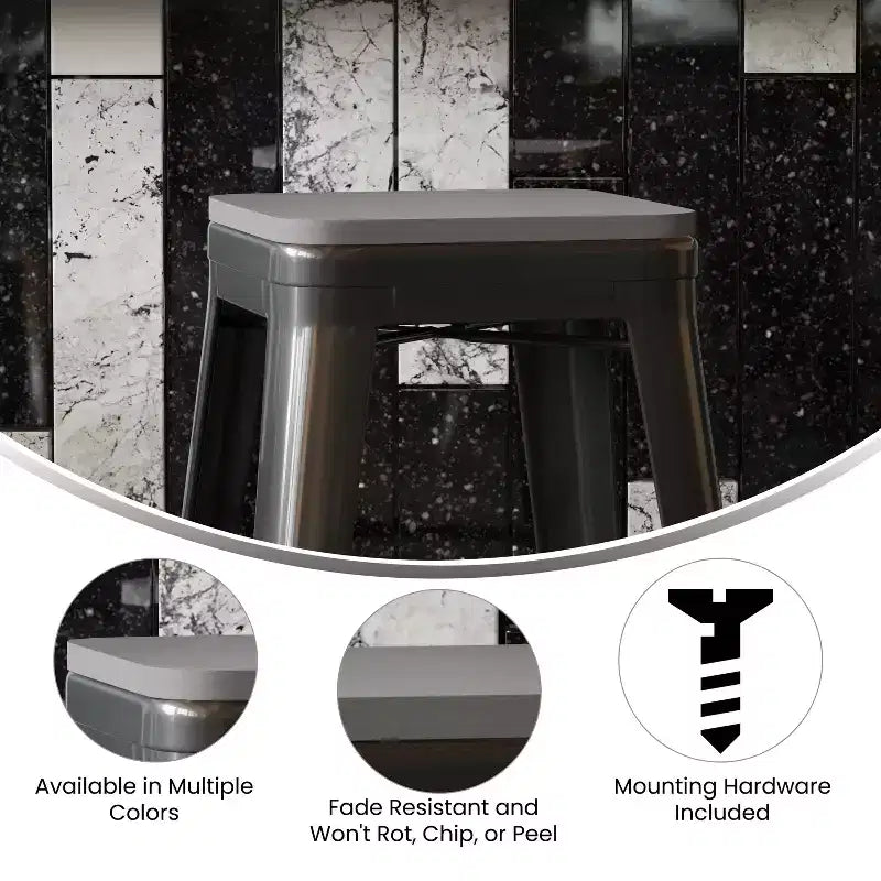 All-Weather Polyresin Seat for Metal Dining Chairs, Counter Stools and Bar Stools