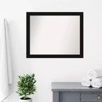 Miroir mural de salle de bain sans biseau avec cadre noir