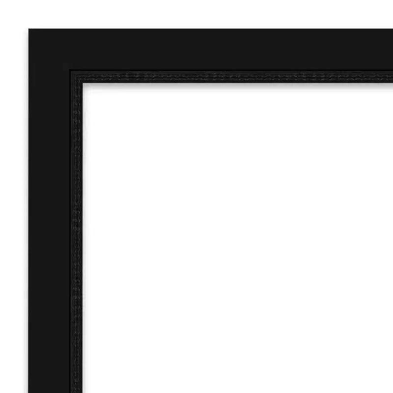 Non-Beveled Bathroom Wall Mirror with Black Frame