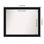 Miroir mural de salle de bain sans biseau avec cadre noir