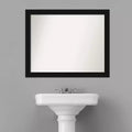 Non-Beveled Bathroom Wall Mirror with Black Frame