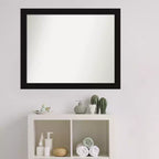 Miroir mural de salle de bain sans biseau avec cadre noir