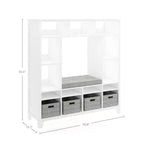 Étagère de rangement pour enfants avec coin lecture et bacs en tissu