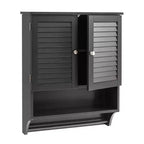 Armoire à pharmacie murale de salle de bain avec portes à persiennes et porte-serviettes