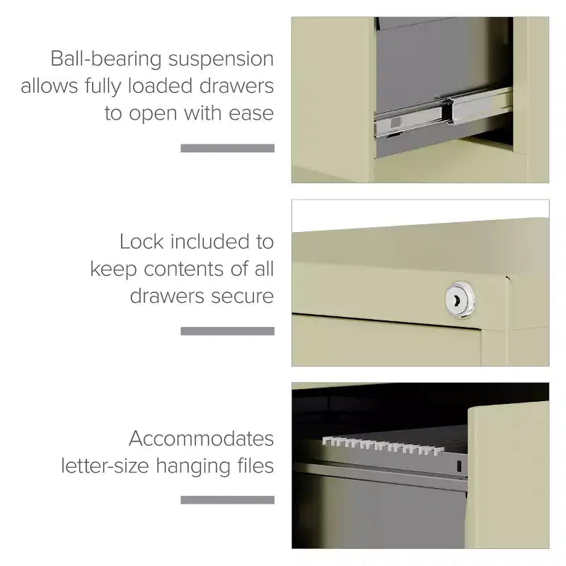 22" Deep 4-Drawer Letter Width Vertical File Cabinet
