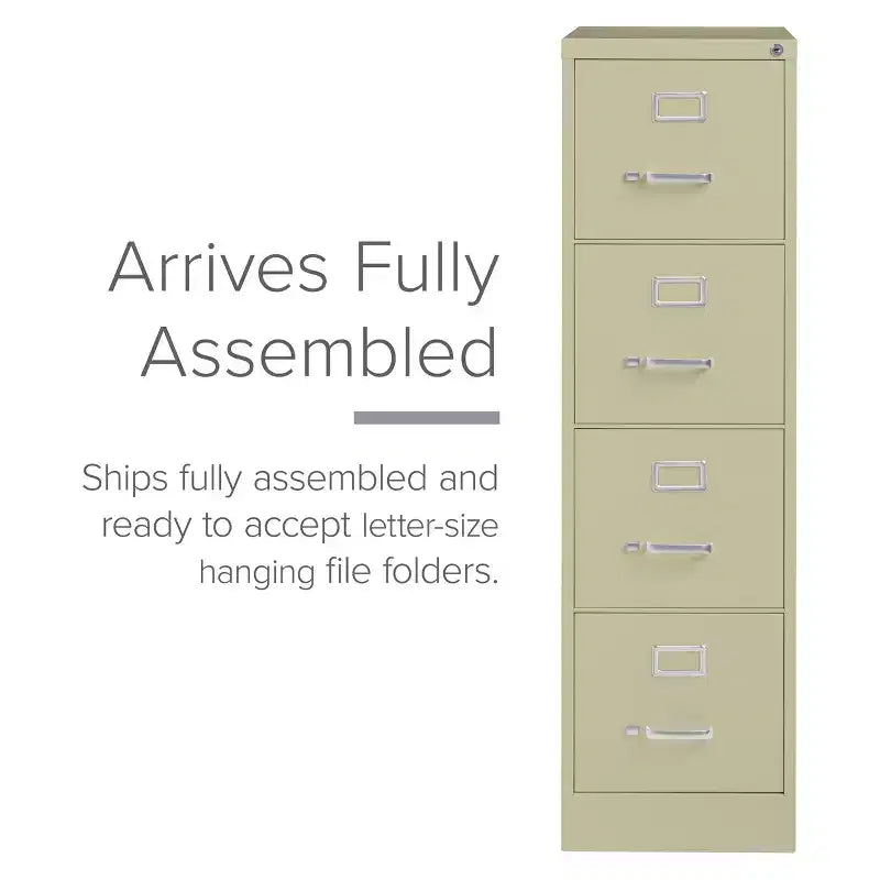 22" Deep 4-Drawer Letter Width Vertical File Cabinet