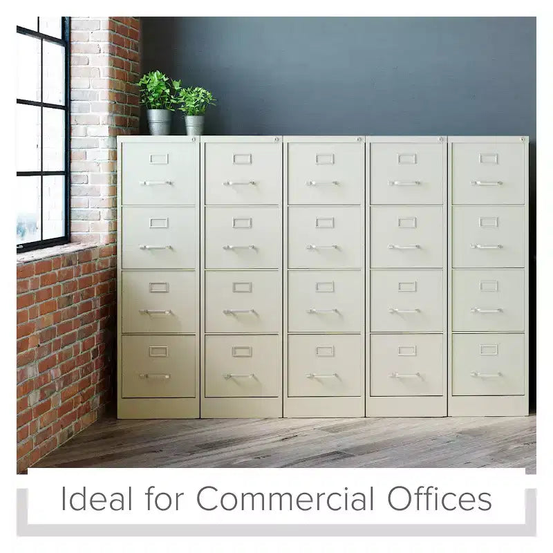 22" Deep 4-Drawer Letter Width Vertical File Cabinet