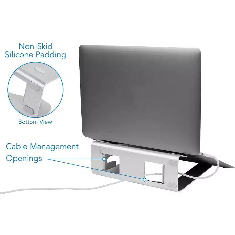 Vertical Laptop Stand - Aluminum Laptop Holder with 2-in-1 Design for Desk Use