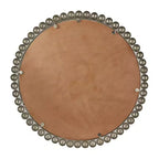 Miroir Mural Rond en Métal avec Détails Perles, 91 cm