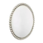 Miroir Mural Rond en Métal avec Détails Perles, 91 cm