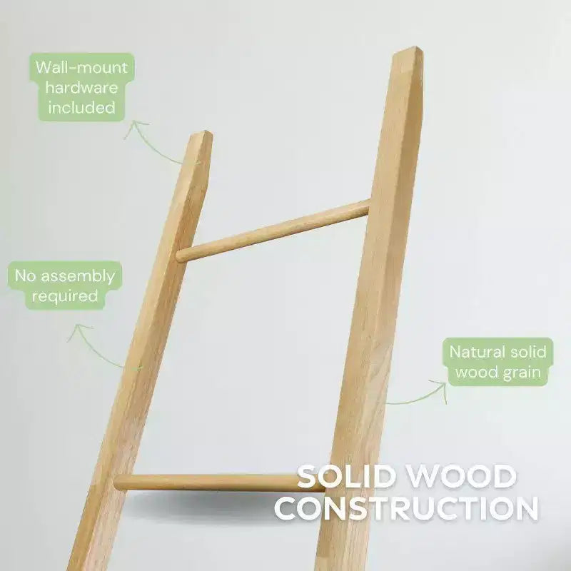 Decorative Ladder with Solid Hardwood