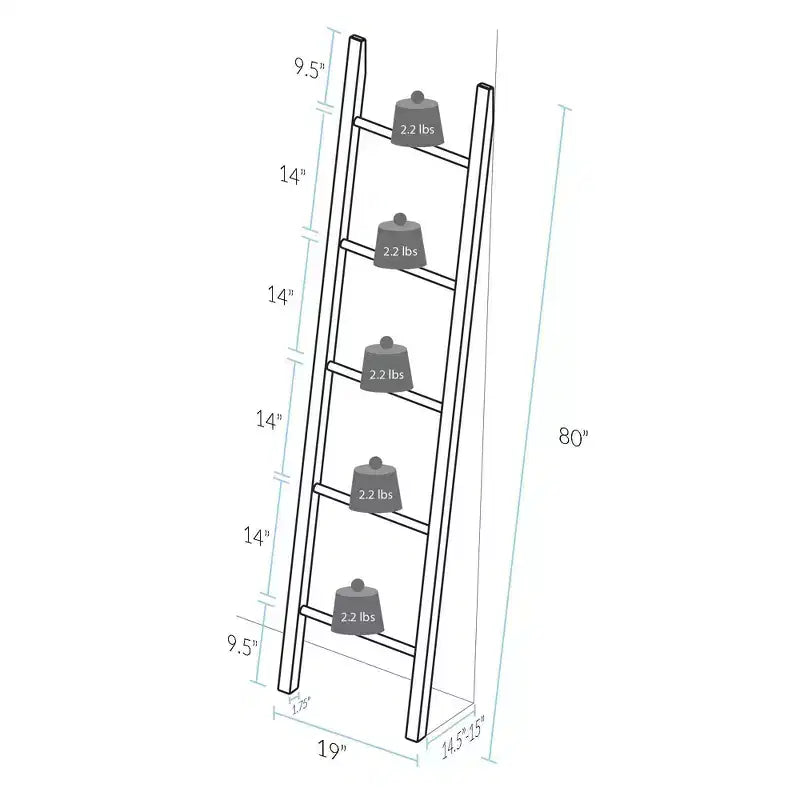 Decorative Ladder with Solid Hardwood