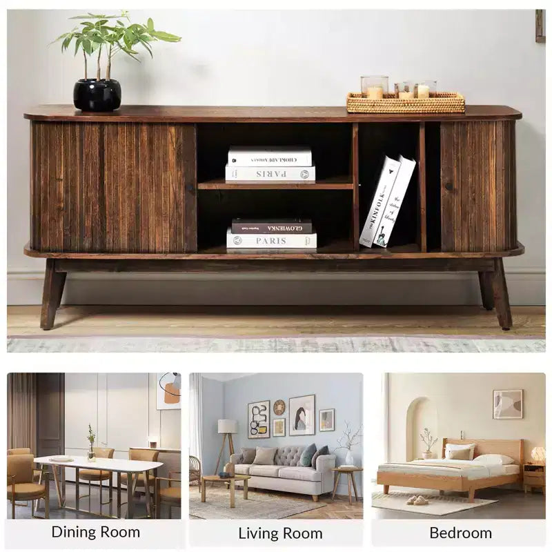 TV Stand for TVs up to 65" with Adjustable Shelf