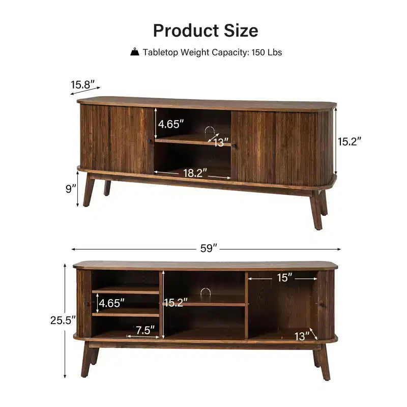 TV Stand for TVs up to 65" with Adjustable Shelf