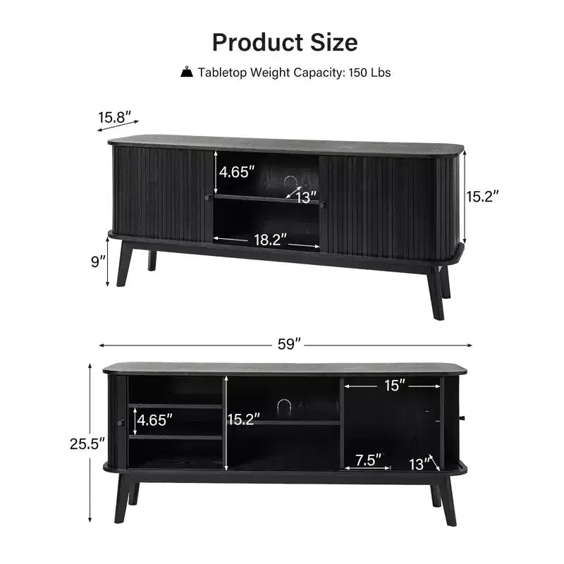 TV Stand for TVs up to 65" with Adjustable Shelf