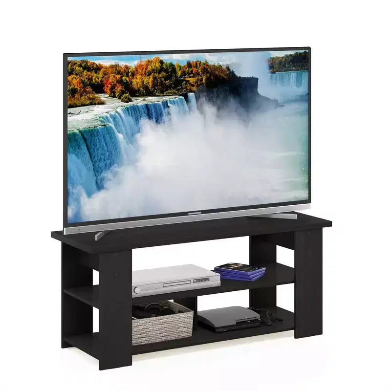 TV Stand Entertainment Media Center Console for TVs up to 55", with Open Storage Shelves, Espresso