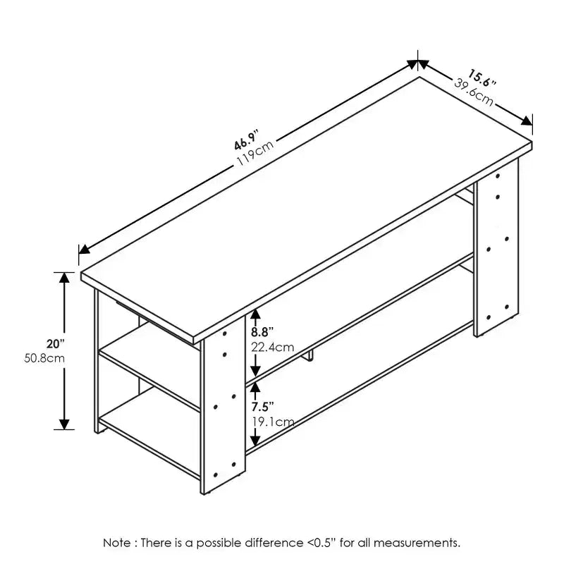 TV Stand Entertainment Media Center Console for TVs up to 55", with Open Storage Shelves, Espresso