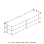 Meuble TV moderne à 3 niveaux avec étagère de rangement ouverte, cerisier foncé/noir