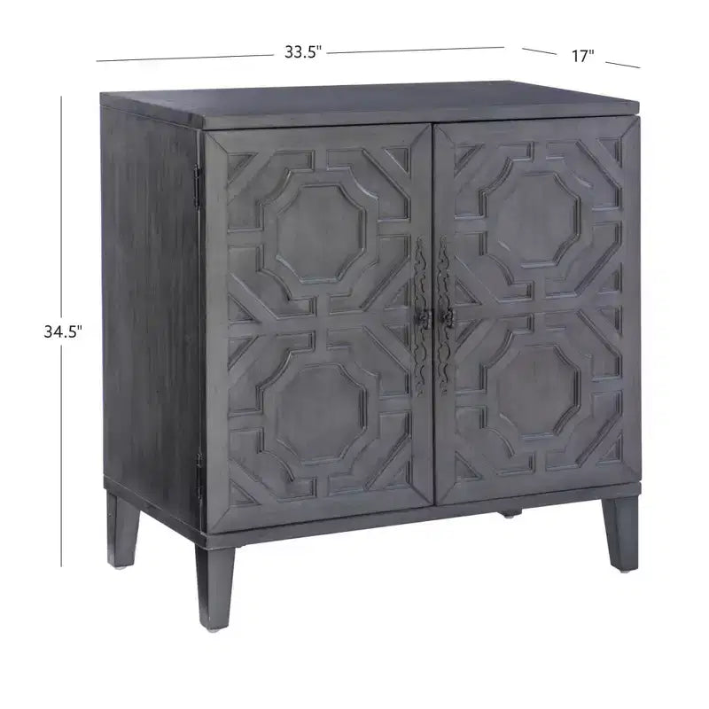 Solid Wood 2-Door Accent Cabinet with 2 Shelves