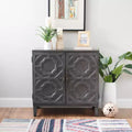 Solid Wood 2-Door Accent Cabinet with 2 Shelves