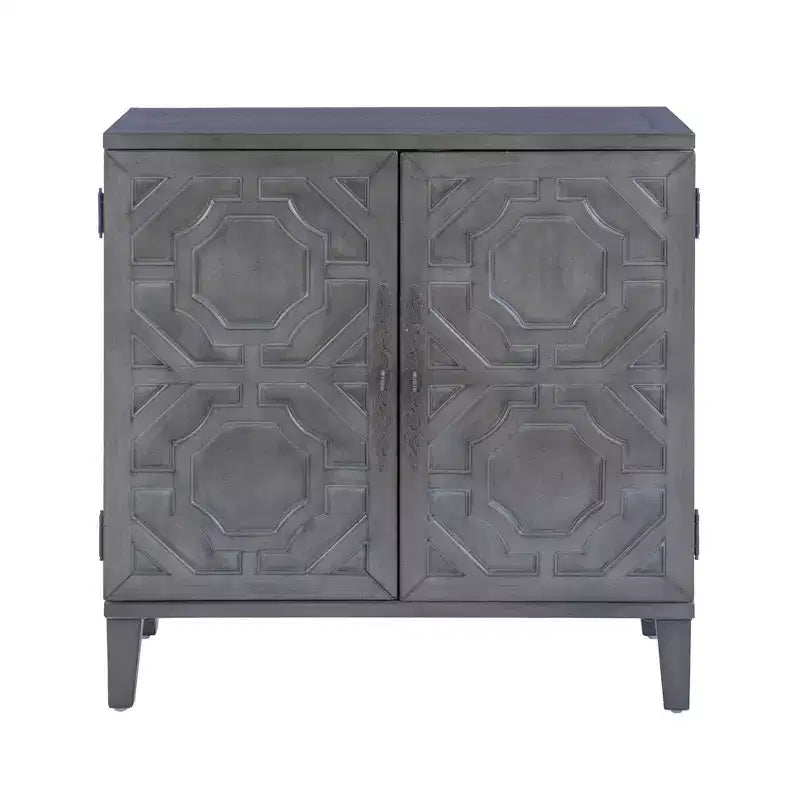 Solid Wood 2-Door Accent Cabinet with 2 Shelves