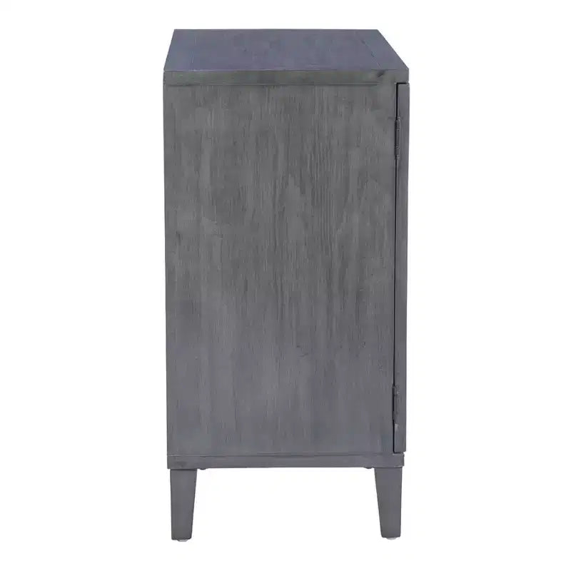 Solid Wood 2-Door Accent Cabinet with 2 Shelves