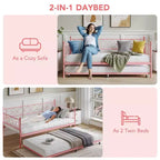 Lit de jour double en métal avec lit gigogne – Canapé-lit compact pour chambre à coucher et salon