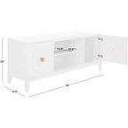 Meuble TV 2 portes 1 niche blanc brillant