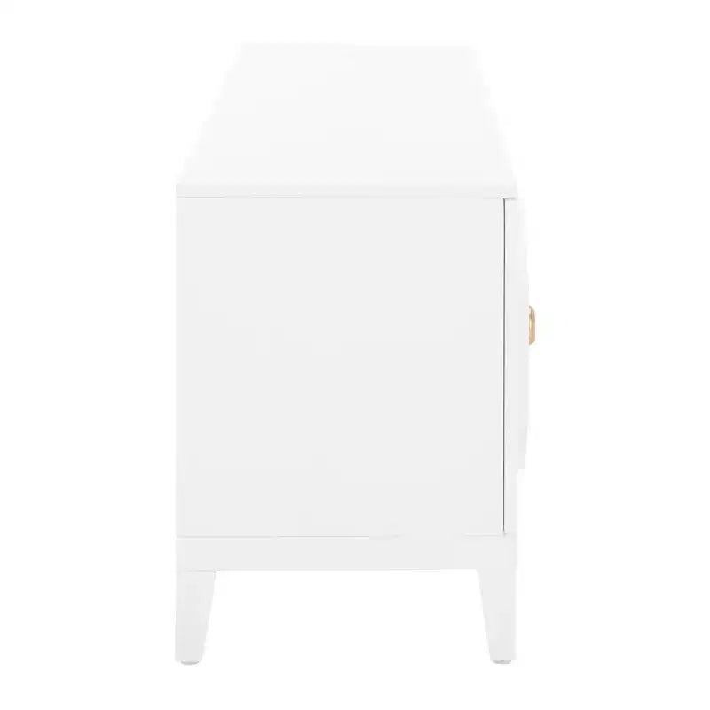 2-Door 1-Shelf Media Stand in White High-Gloss Finish