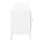 Meuble TV 2 portes 1 niche blanc brillant