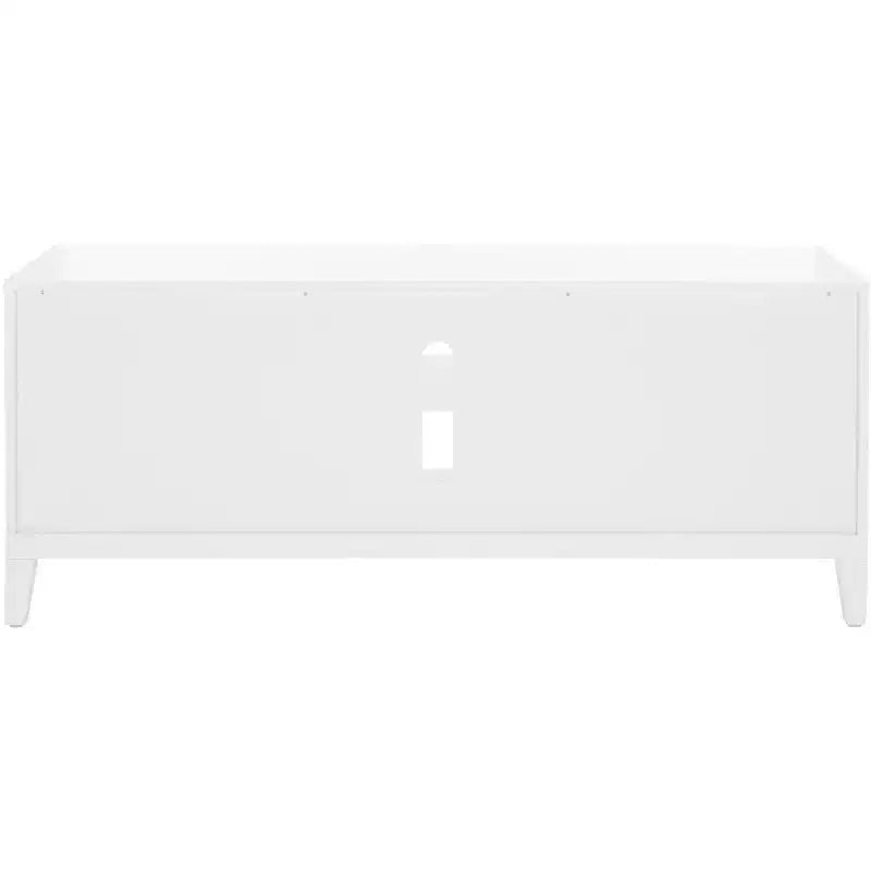 2-Door 1-Shelf Media Stand in White High-Gloss Finish