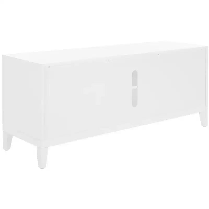 2-Door 1-Shelf Media Stand in White High-Gloss Finish