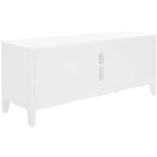 Meuble TV 2 portes 1 niche blanc brillant