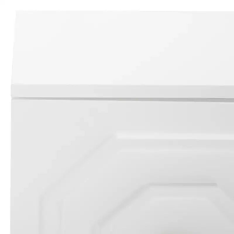 2-Door 1-Shelf Media Stand in White High-Gloss Finish