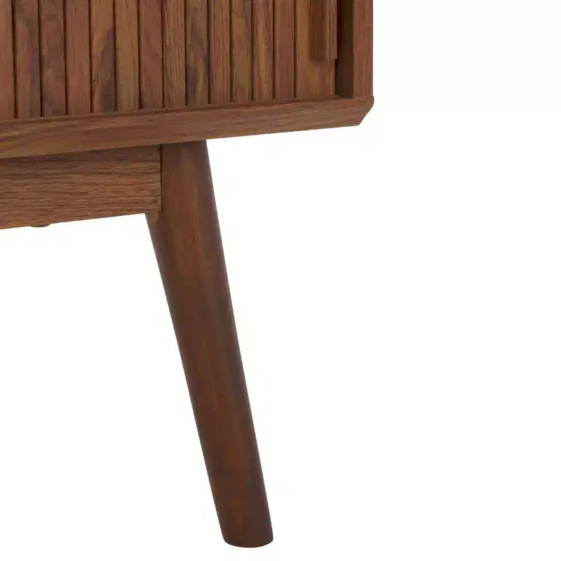Sliding Door Media Stand - Walnut Finish