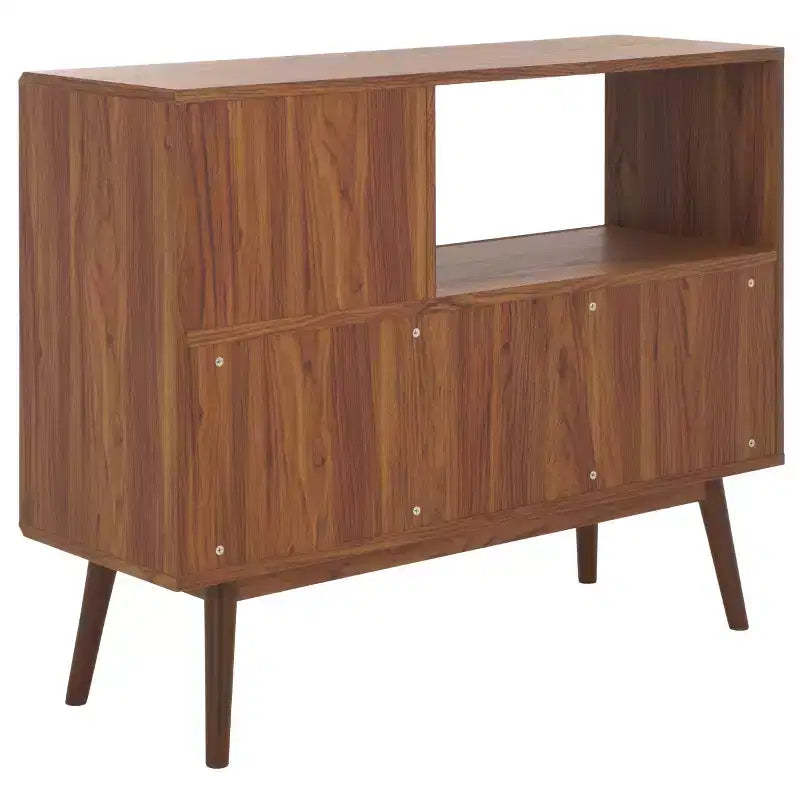 Sliding Door Media Stand - Walnut Finish