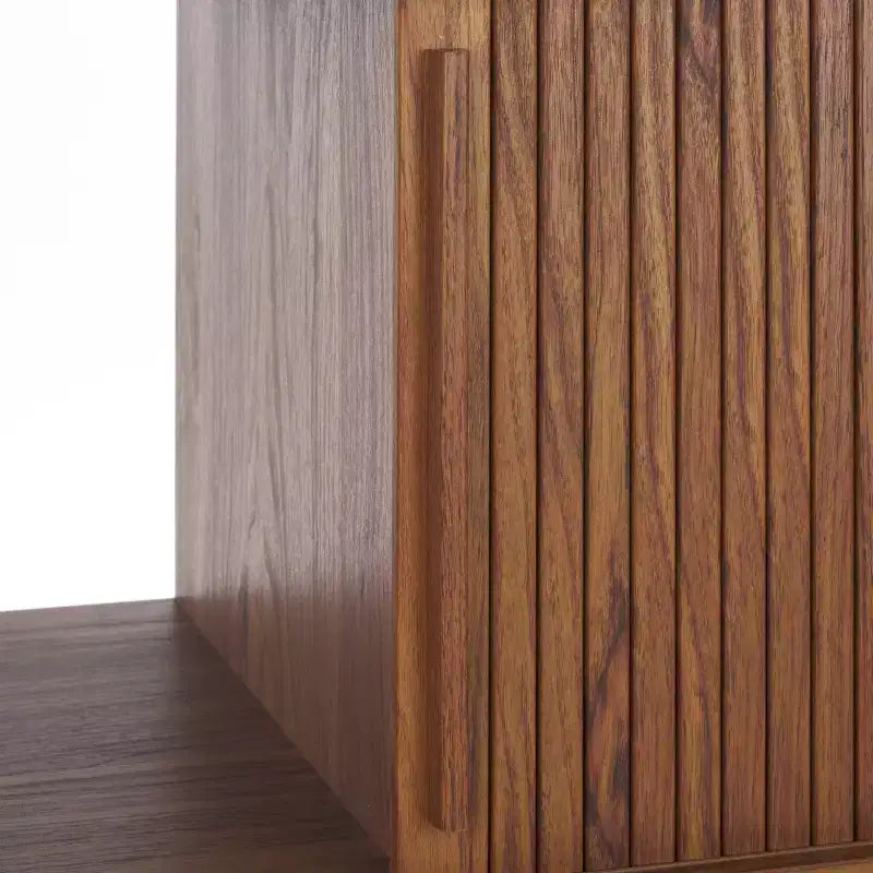 Sliding Door Media Stand - Walnut Finish
