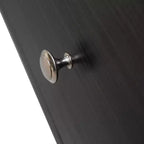 Meuble TV moderne du milieu du siècle avec cadre en MDF, rangement fermé et pieds en fer noir