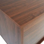 Meuble TV moderne du milieu du siècle avec cadre en MDF, rangement fermé et pieds en fer noir