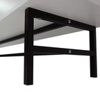 Meuble TV moderne du milieu du siècle avec cadre en MDF, rangement fermé et pieds en fer noir