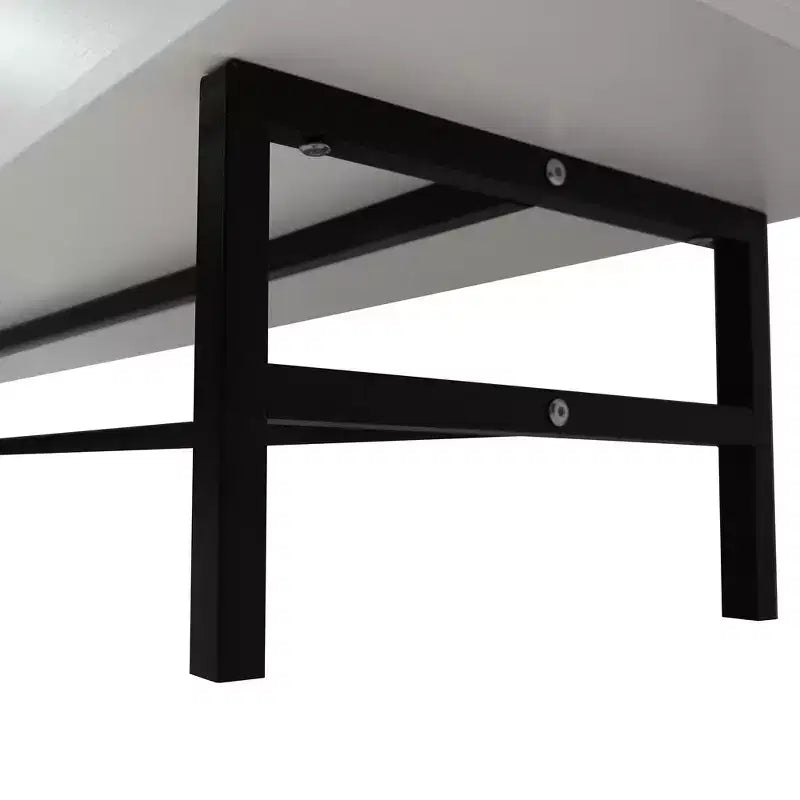 Mid-Century Modern TV Stand with MDF Frame, Enclosed Storage and Black Iron Legs
