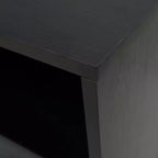 Meuble TV moderne du milieu du siècle avec cadre en MDF, rangement fermé et pieds en fer noir