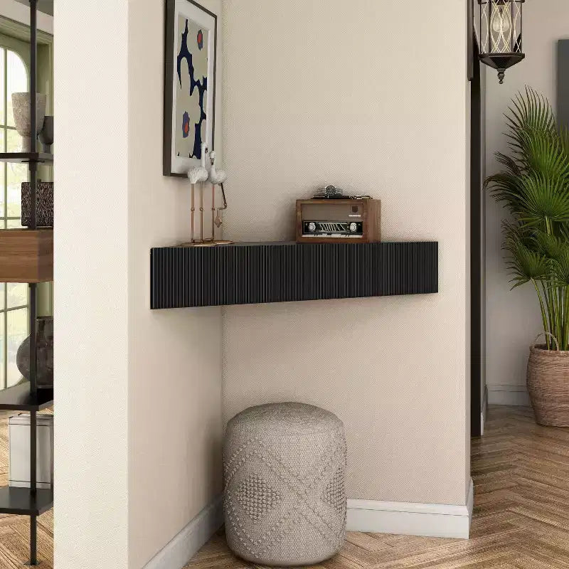 Mid-Century Modern 3-Shelf Corner Floating TV Stand for TVs up to 50"